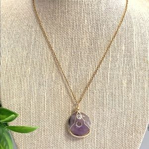 ✨Amethyst Stainless Steel necklace 🛍